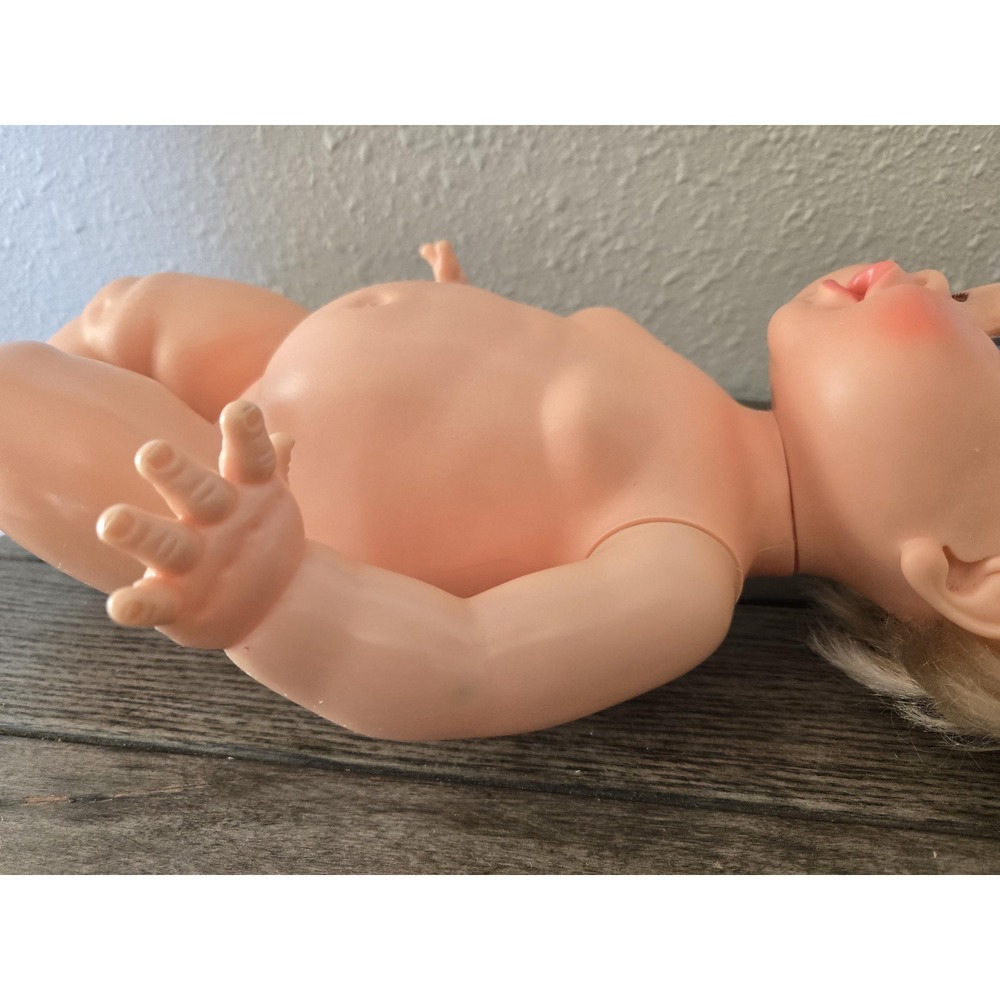 Vintage 1973 Ideal Rub A Dub Dolly 16" Baby doll Rooted Blonde Hair Blue Eyes - Picture 12 of 16